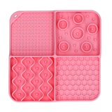 Eat Slow Live Longer Leckmatte, Silikon, 21 x 21 cm, rosa