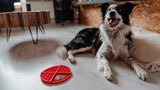 Eat Slow Live Longer Leckmatte, rund, Silikon, rot, Ø 21 cm