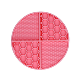 Eat Slow Live Longer Leckmatte, rund, Silikon, rosa, Ø 21 cm