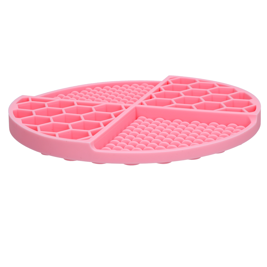 Eat Slow Live Longer Leckmatte, rund, Silikon, rosa, Ø 21 cm