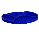 Eat Slow Live Longer Leckmatte, rund, Ø 21 cm, Silikon, blau