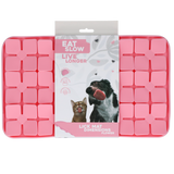 Leckmatte Hund, Katze, Silikon, 21 x 34 cm, Flower, rosa, Eat Slow Live Longer