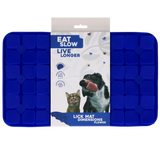 Eat Slow Live Longer Leckmatte, Silikon, Blumenform, blau, 21 x 34 cm