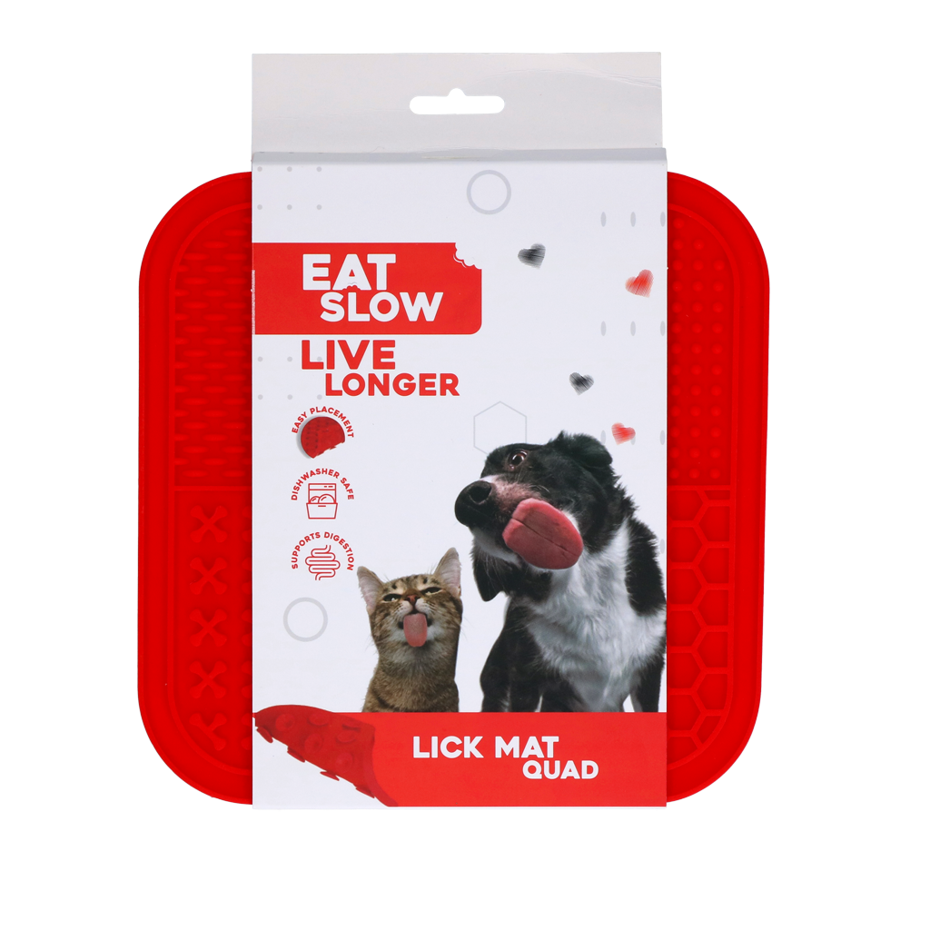 Eat Slow Live Longer Silikon Schleckmatte Quad 20 x 20 cm