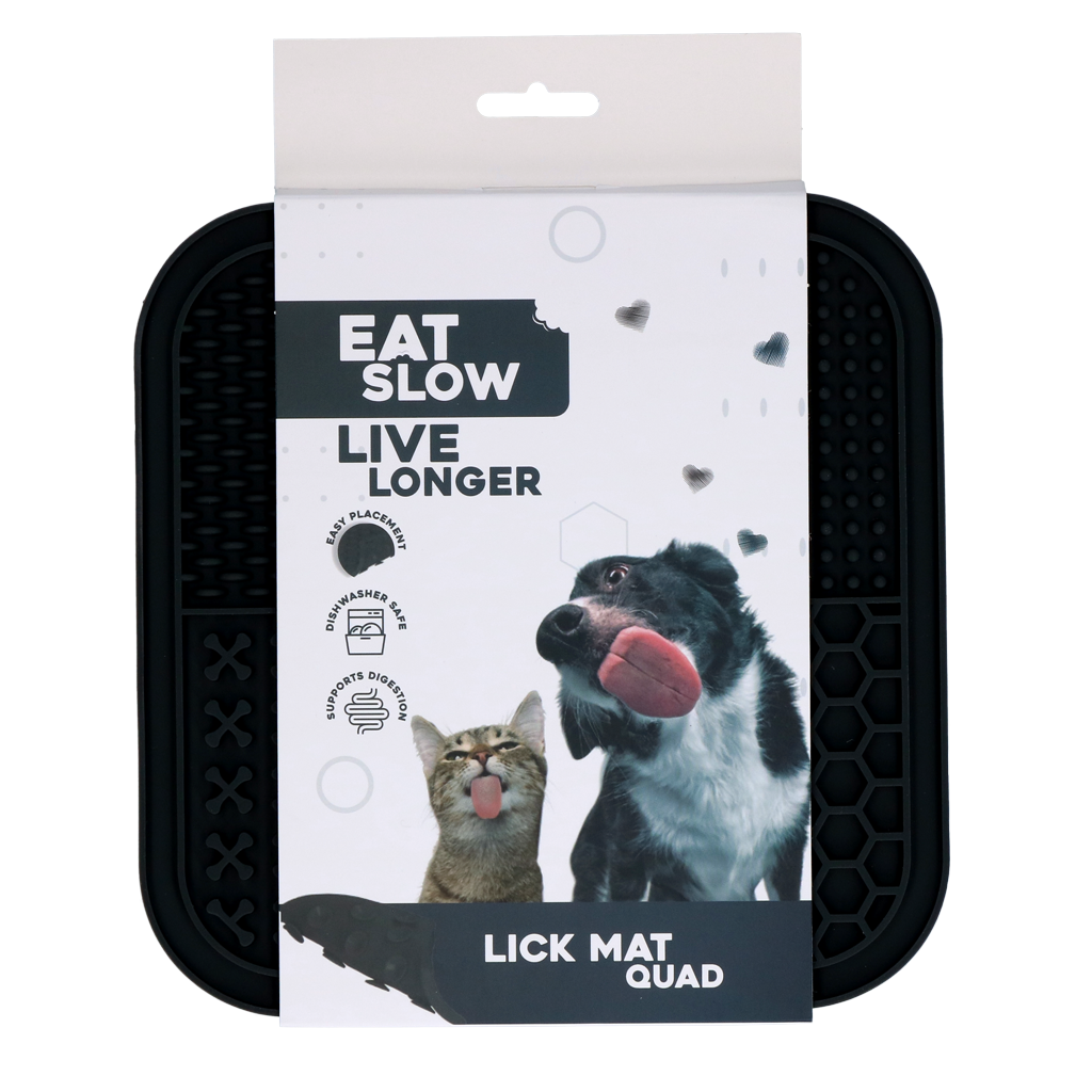 Eat Slow Live Longer Silikon Schleckmatte Quad 20 x 20 cm