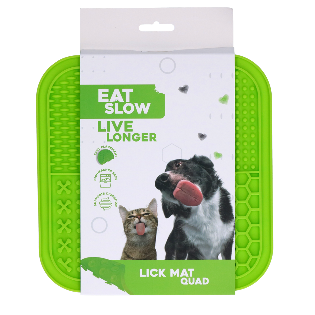 Eat Slow Live Longer Silikon Schleckmatte Quad 20 x 20 cm