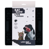 Eat Slow Live Longer Leckmatte Knochenmuster Silikon – Futter- und Beschäftigungsmatte