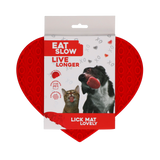 Eat Slow Live Longer Lovely Heart - Leckmatten Herz aus Silikon