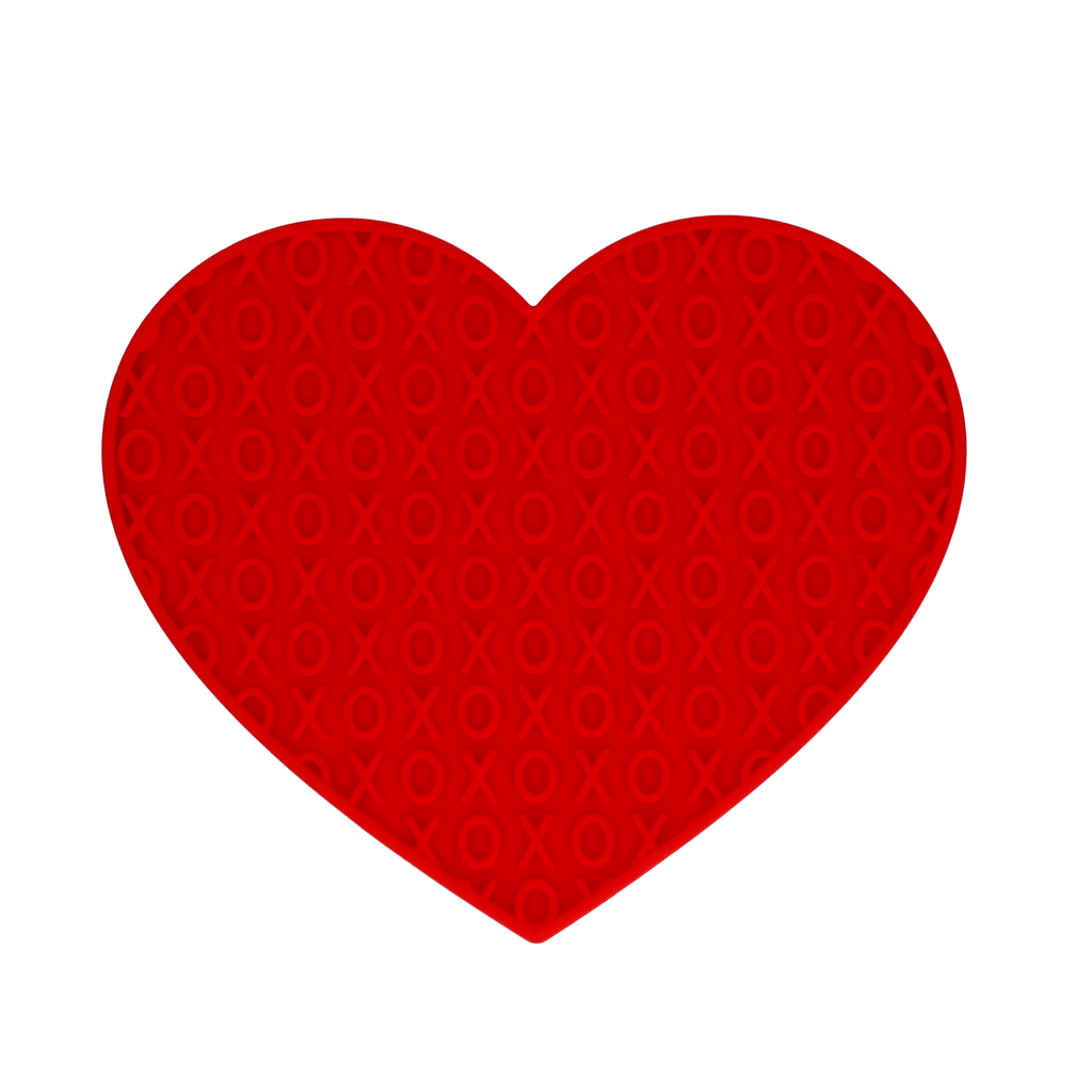 Eat Slow Live Longer Lovely Heart - Leckmatten Herz aus Silikon