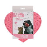 Eat Slow Live Longer Lovely Heart - Leckmatten Herz aus Silikon