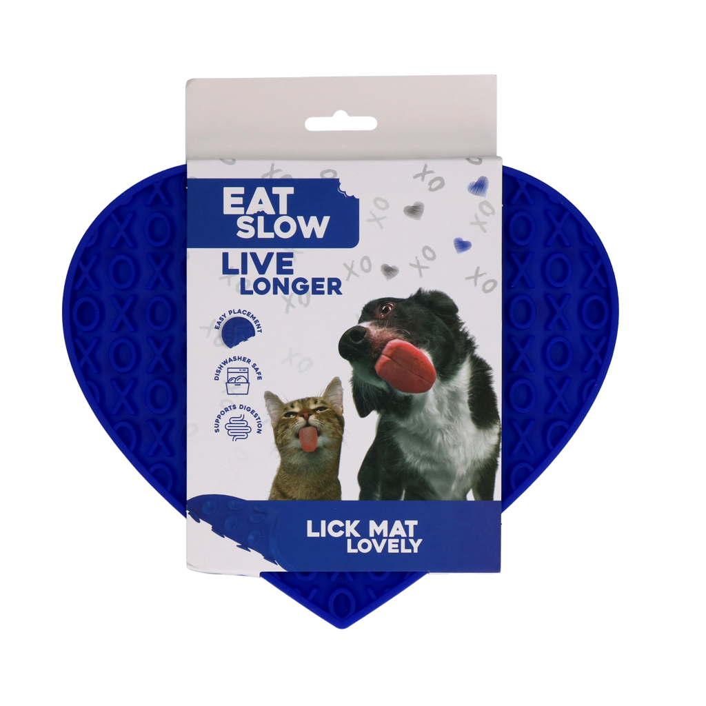 Eat Slow Live Longer Lovely Heart - Leckmatten Herz aus Silikon