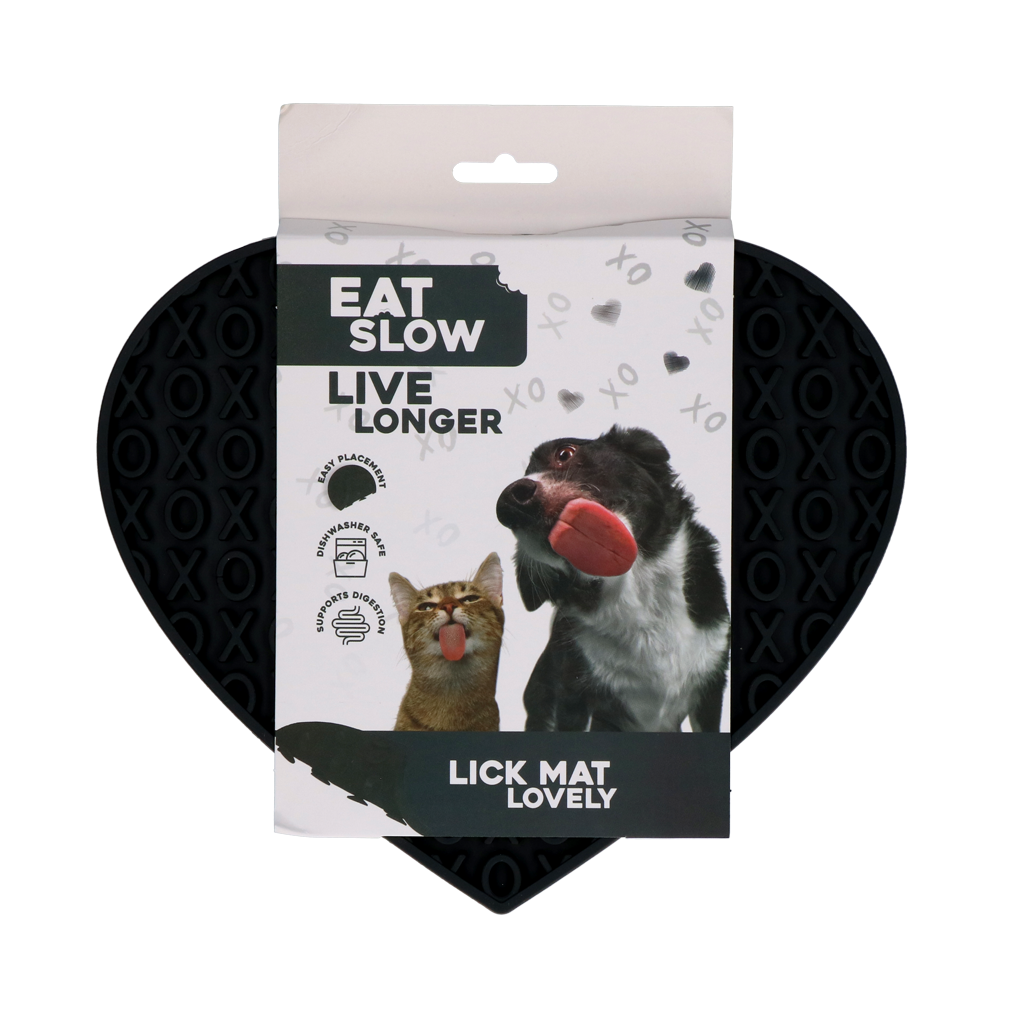 Eat Slow Live Longer Lovely Heart - Leckmatten Herz aus Silikon