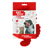 Eat Slow Live Longer Leckmatte, Seepferdchen, Silikon, rot, 22 x 16,5 cm