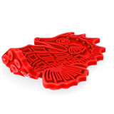 Eat Slow Live Longer Leckmatte, Seepferdchen, Silikon, rot, 22 x 16,5 cm