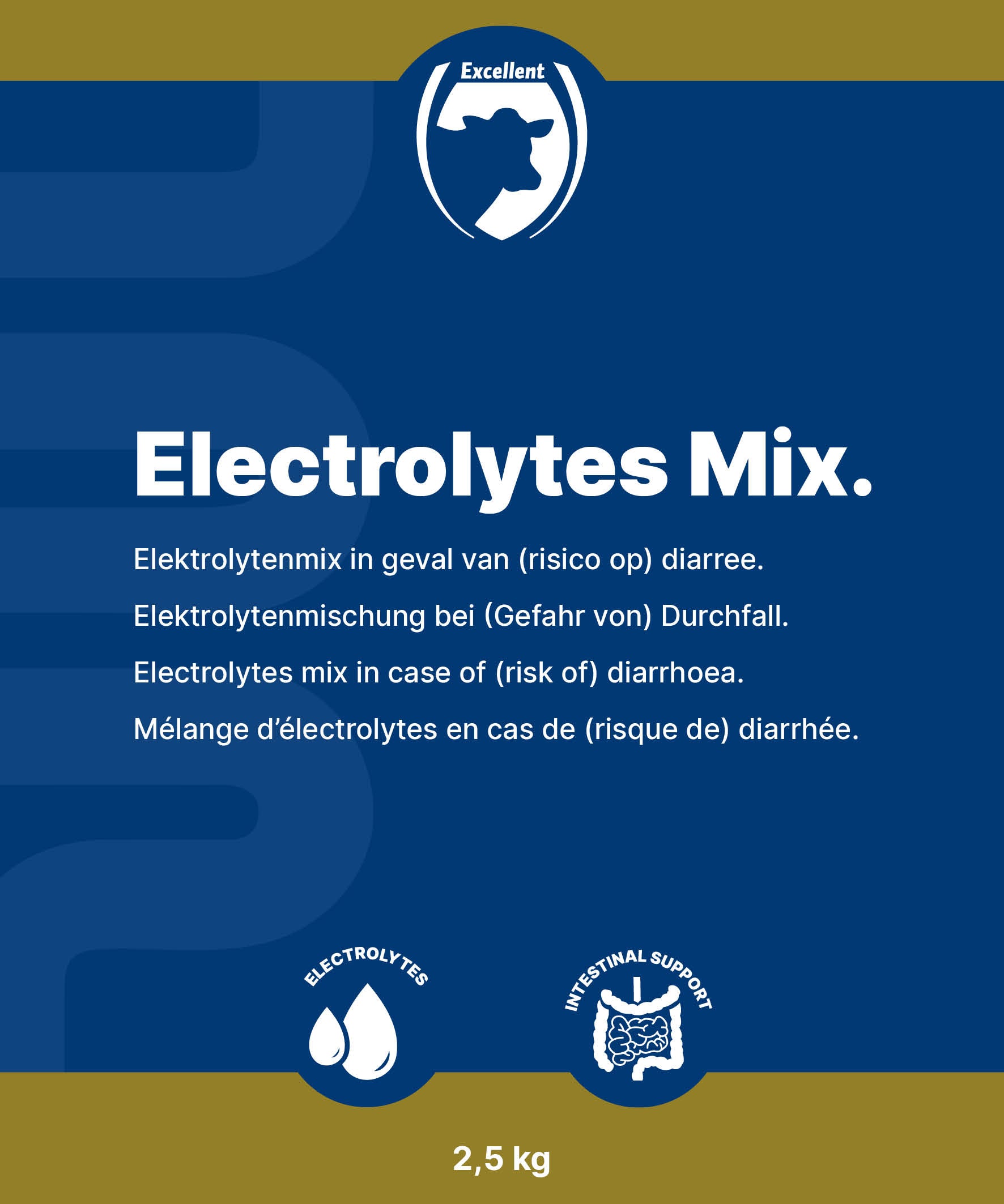 Excellent Elektrolytmischung, Ergänzungsfuttermittel für Kälber, Ferkel, Lämmer, Ziegenlämmer, Fohlen, 2,5 kg