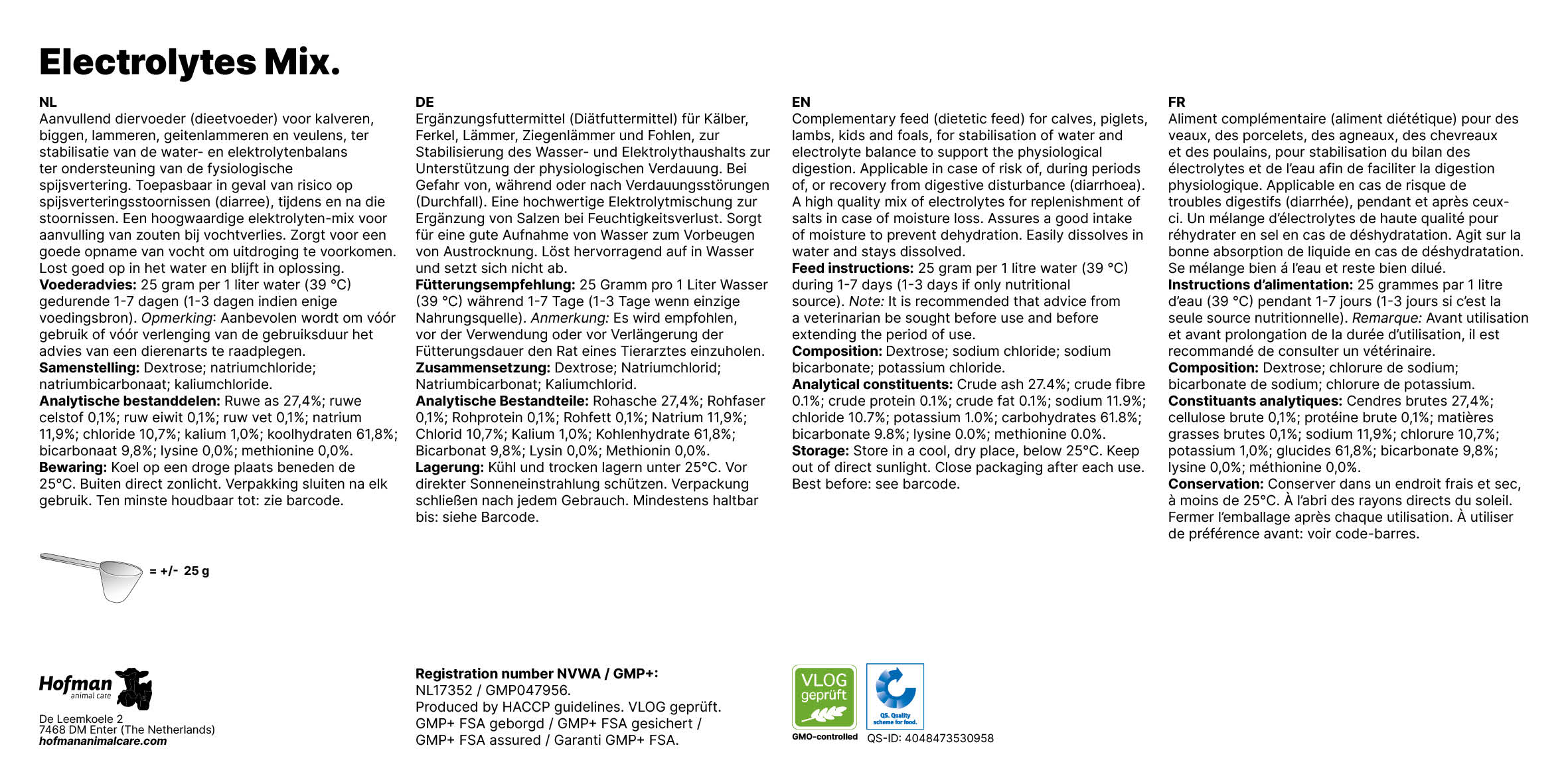Excellent Elektrolytmischung, Diät-Ergänzungsfuttermittel für Kälber, Ferkel, Lämmer, Ziegenlämmer, Fohlen, 10 kg