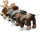 Hundespielzeug Elch, Plüsch, Grau, mit Quietscher, 29 x 23 x 25 cm