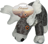 Hundespielzeug Elch, Plüsch, Grau, mit Quietscher, 29 x 23 x 25 cm