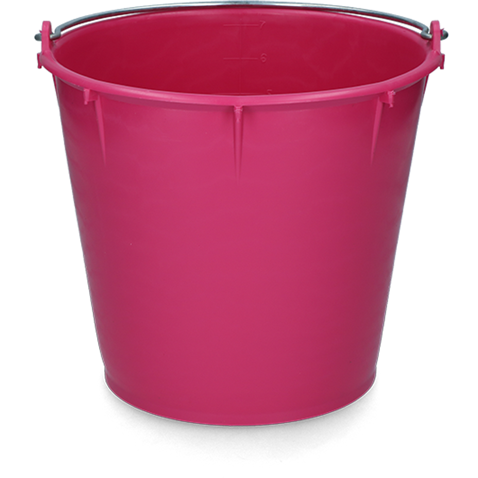 Eimer, Vplast, LDPE, Griff galvanisiert 5 mm, rosa, 7 l