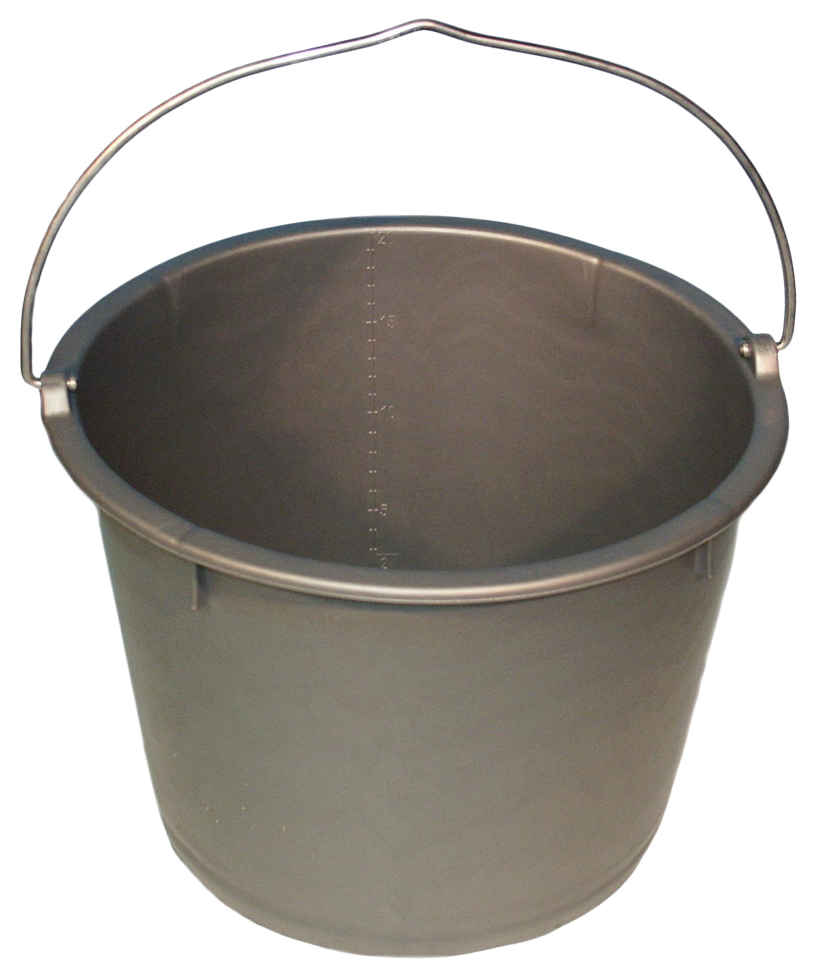 Vplast Eimer, Kunststoff, mit Maßandeutung, Henkel, grau, 20 l