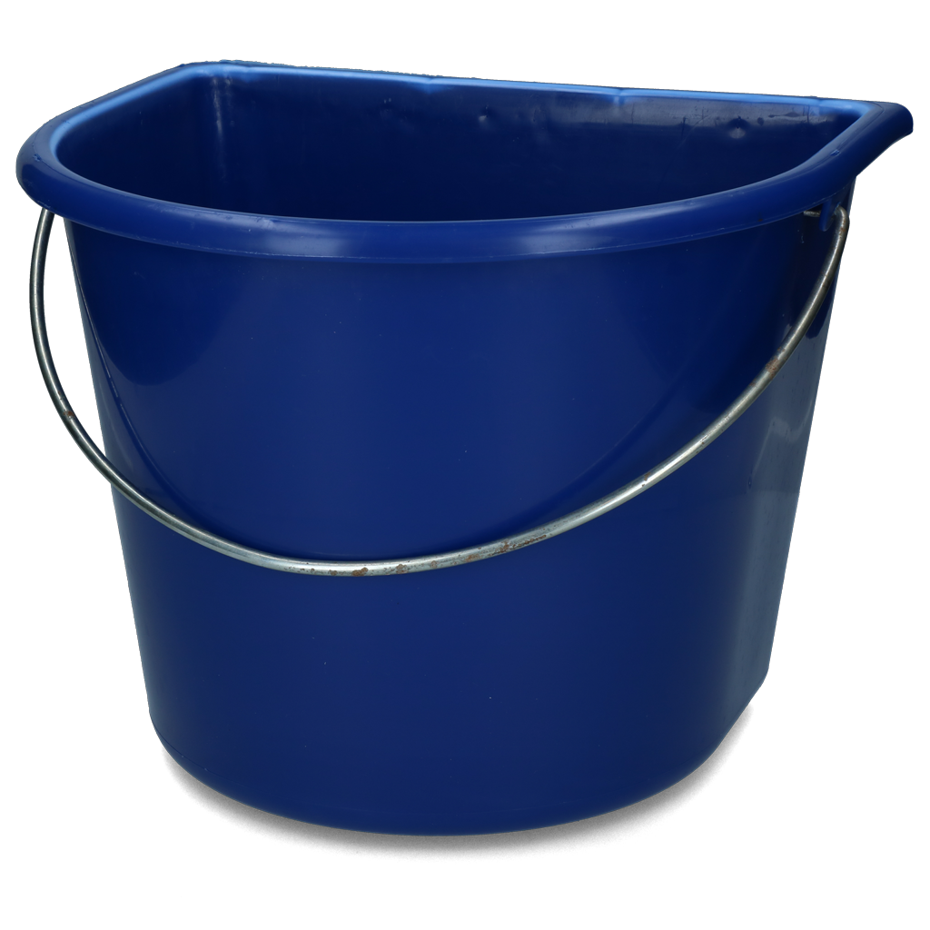 Eimer, flache Seite, Kunststoff, Blau, 15 l