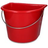 Eimer, flache Seite, PP, galvanisierter Griff, Rot, 15 l