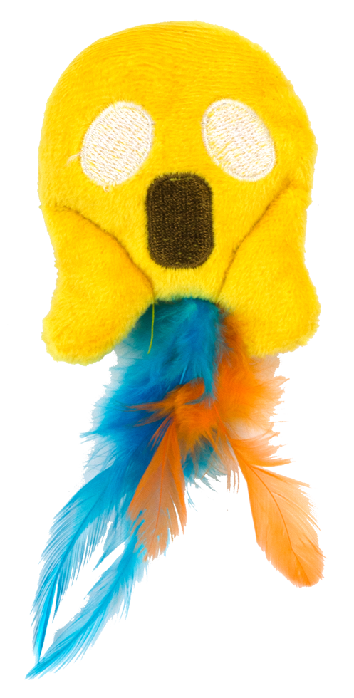 Katzenspielzeug Catmoji Spooky, Fleece, Federn, MADNIP, Ø 6 cm