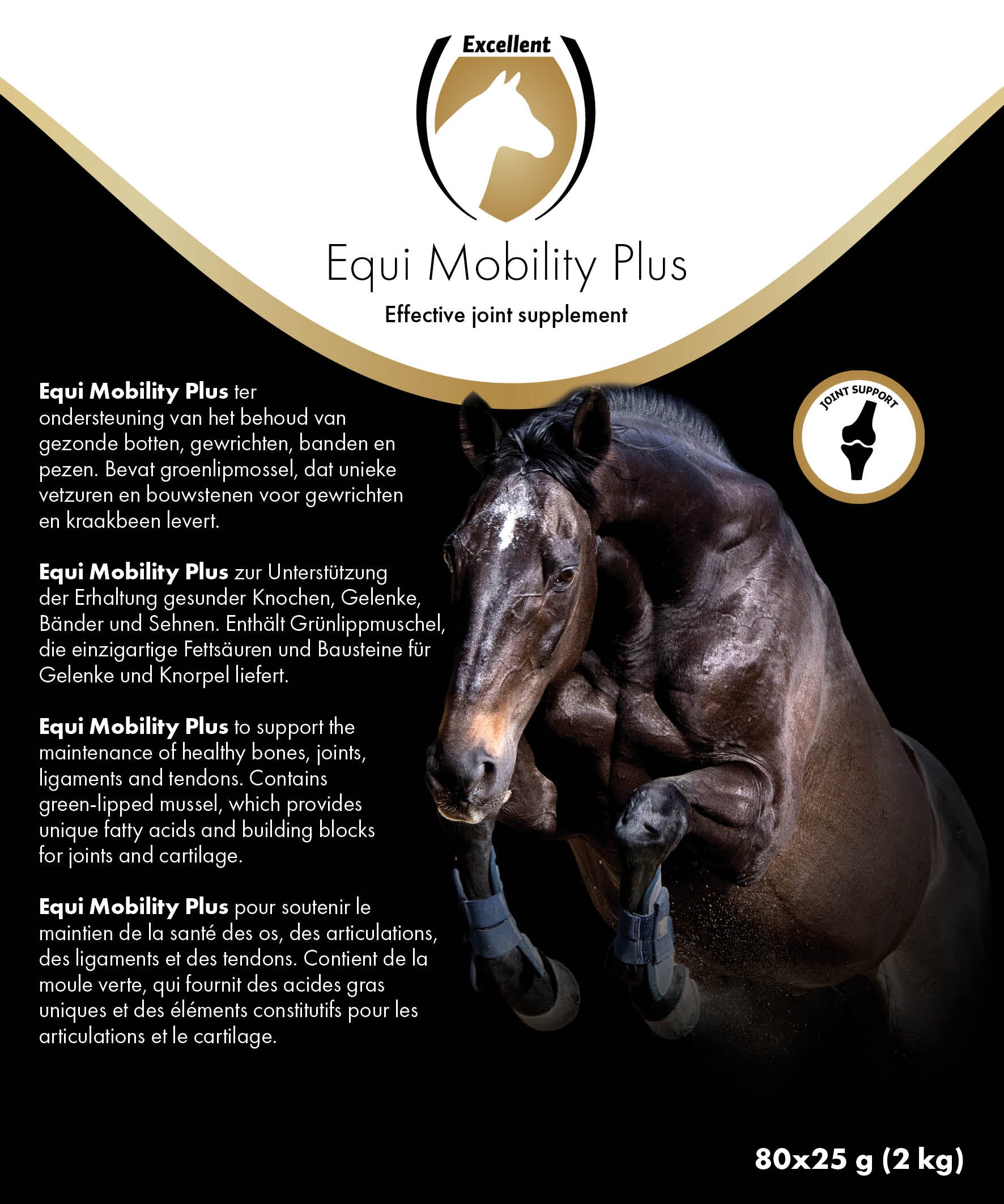 Excellent Horse Mobility Plus, Ergänzungsfuttermittel Pferd, 80 x 25 g