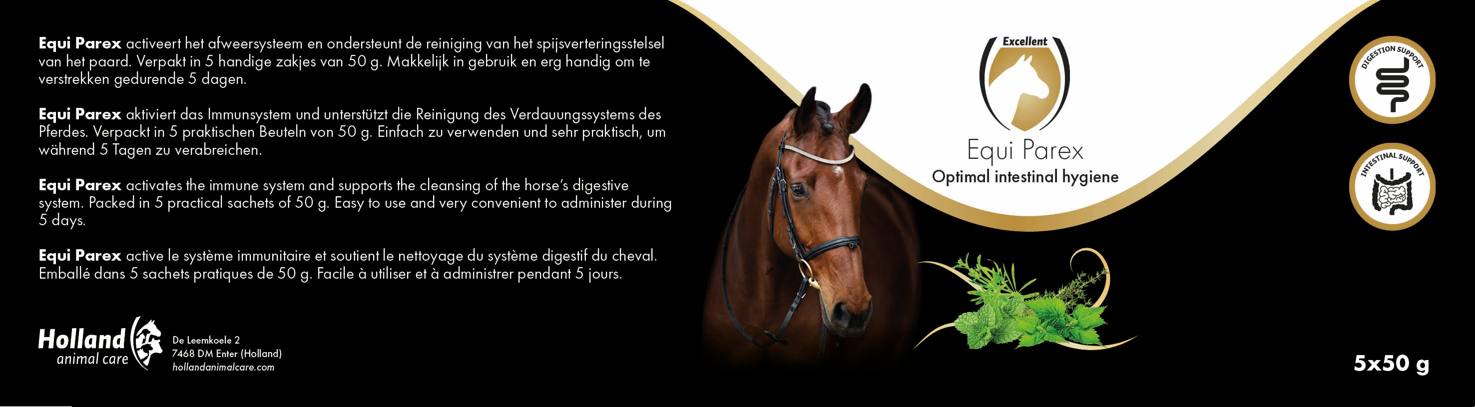 Excellent Horse Parex Ergänzungsfuttermittel, Pellets, 5 x 50 g