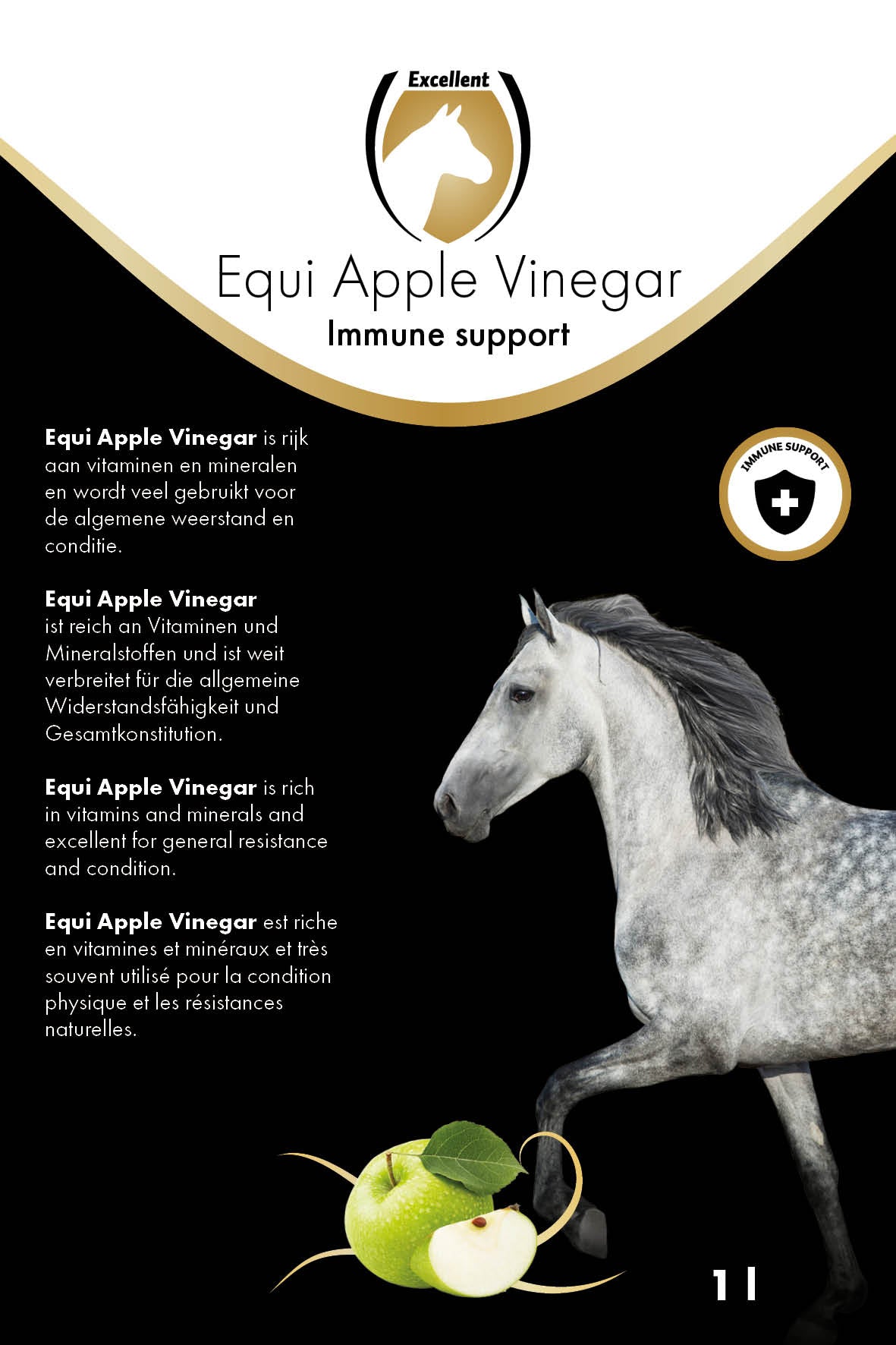 Excellent Horse Apfelessig für Pferde, 1 l