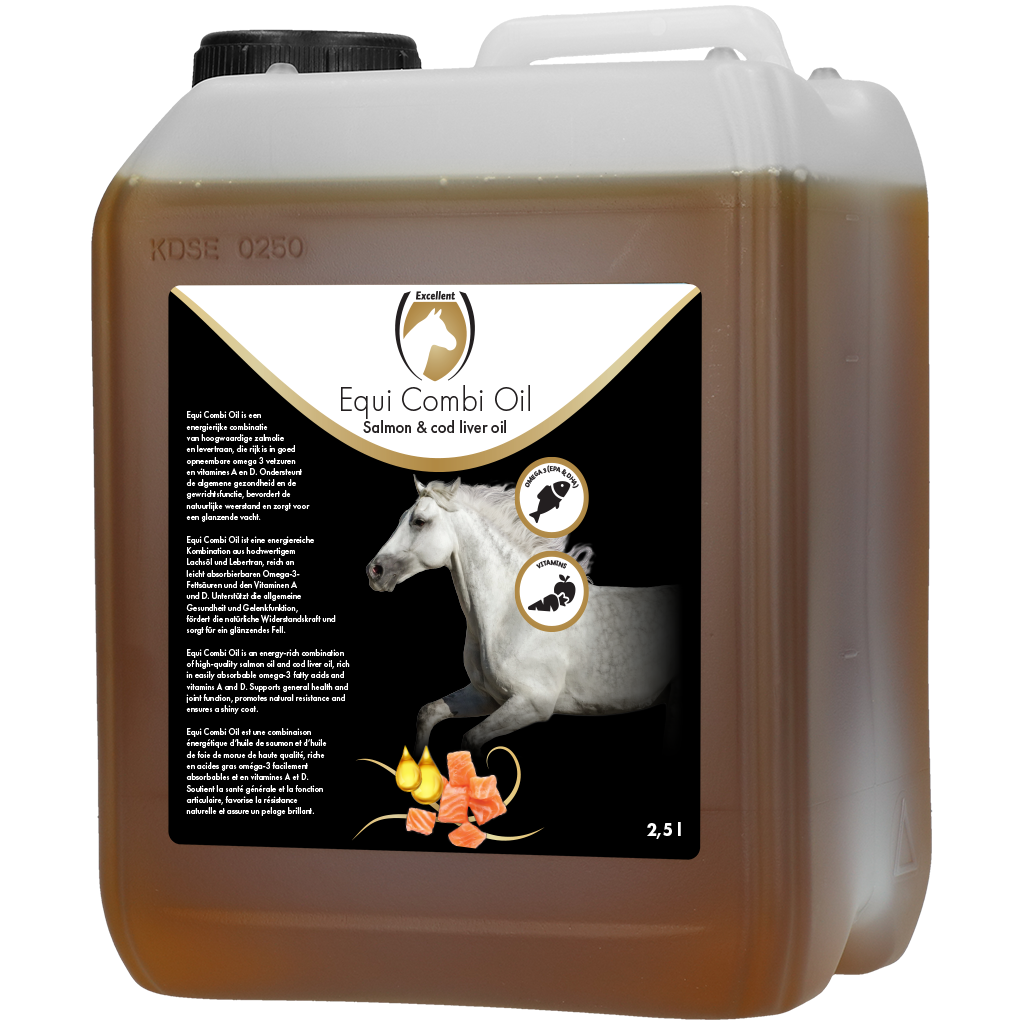 Excellent Horse Combi Oil, Lachsöl und Lebertran, Pferd, 2,5 l