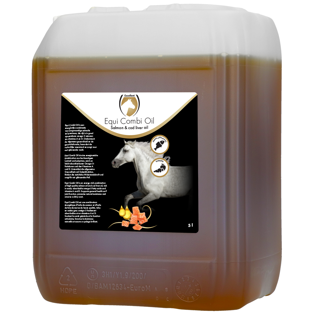 Excellent Horse Combi Oil, Einzelfuttermittel für Pferde, Lachsöl und Lebertran, 5 l