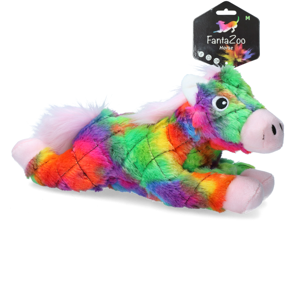 FantaZoo Hundespielzeug Pferd, M, 23 x 13 cm, recyceltes Material, mit Quietscher