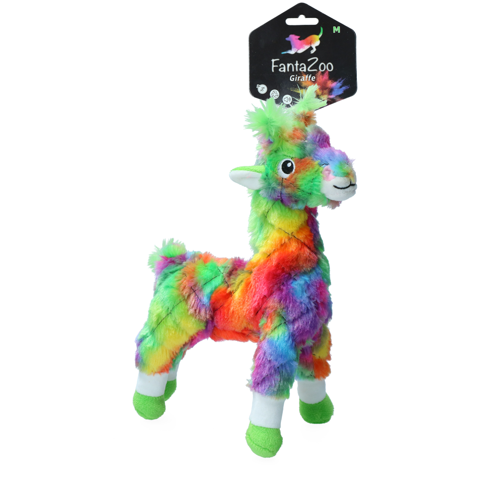 Hundespielzeug Giraffe, FantaZoo, mit Quietscher, Größe M, 23 x 13 cm