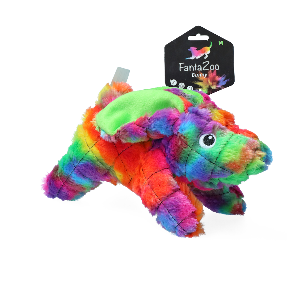 FantaZoo Hundespielzeug Bunny, M, 23 x 13 cm, mit Quietscher, recyceltes Material