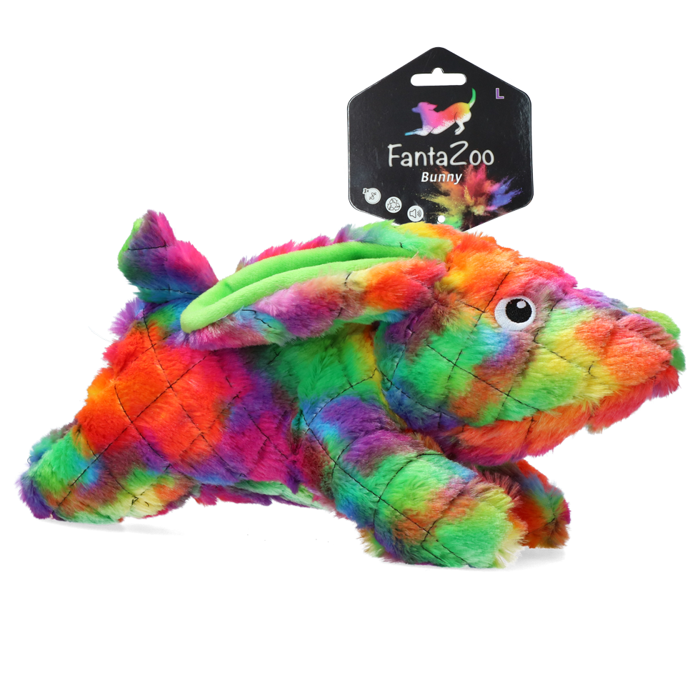 FantaZoo Hundespielzeug Hase, recyceltes Material, L, 32 x 16 cm, mit Quietscher