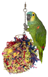 Feather World Vogelspielzeug, Seil und Papier, Hakenbefestigung, Größe L