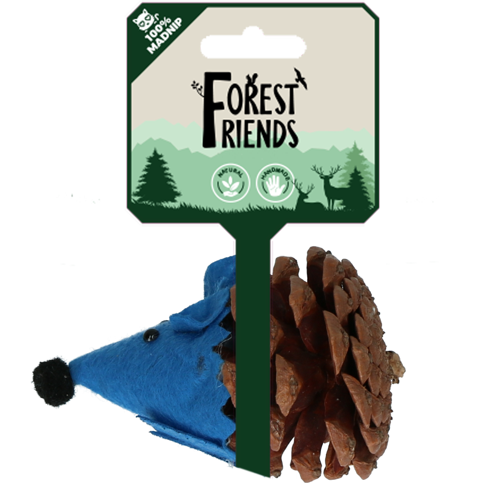 Forest Friends Maus aus Filz mit Madnip und Tannenzapfen