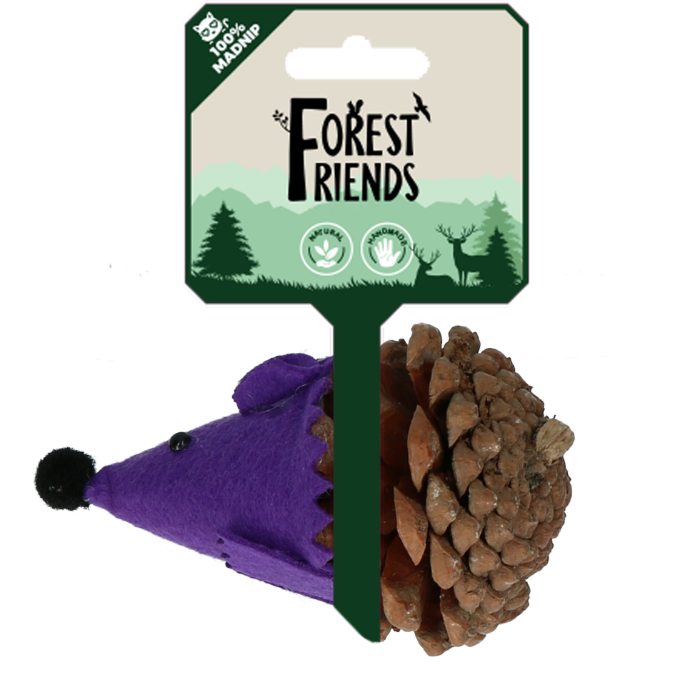 Forest Friends Maus aus Filz mit Madnip und Tannenzapfen