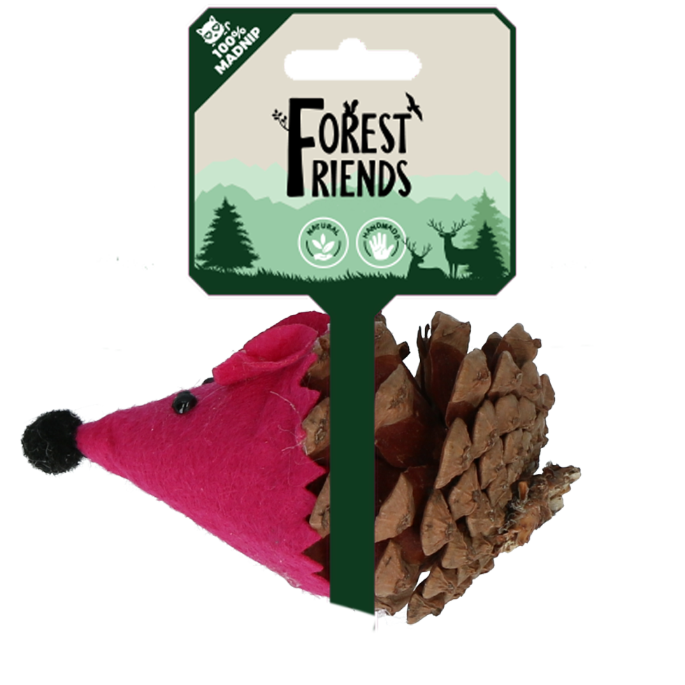 Forest Friends Maus aus Filz mit Madnip und Tannenzapfen