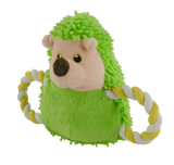 Fuzzle Hundespielzeug Hedgie, Quietscher, Seilschwanz, 26 cm, grün