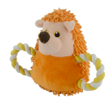 Hundespielzeug, Plüsch, Quietschfunktion, Seilschwanz, 26 cm, orange