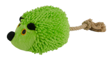 Fuzzle Hundespielzeug, Hedgie mit Schwanz, mit Quietscher, Seilarme, grün, 15 x 20 cm