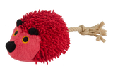 Fuzzle Hundespielzeug, Igel mit Schwanz, Seilarme, Quietscher, 15 x 20 cm, Rot