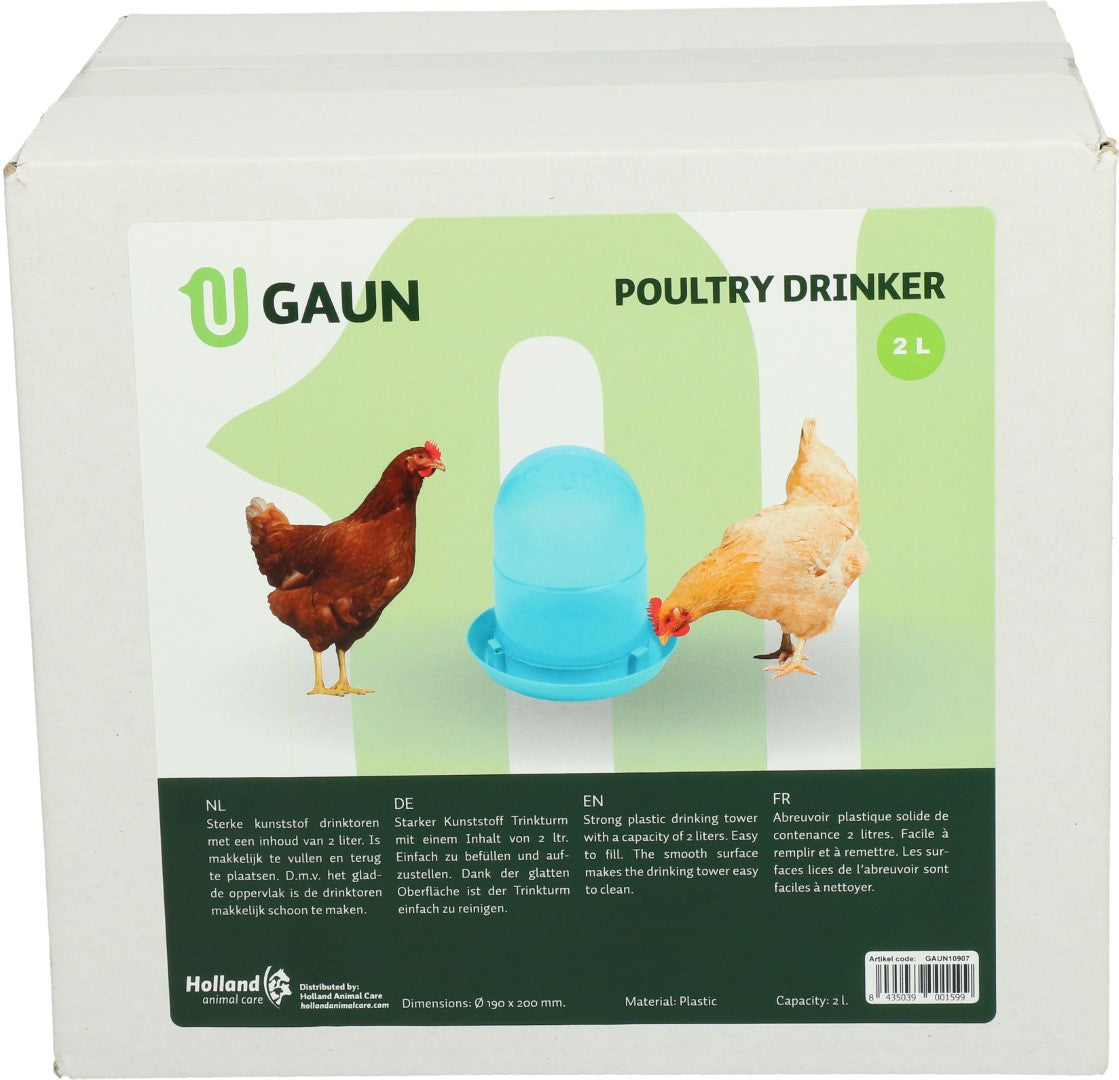Gaun Stülptränke für Geflügel, Kunststoff, blau, 2 l