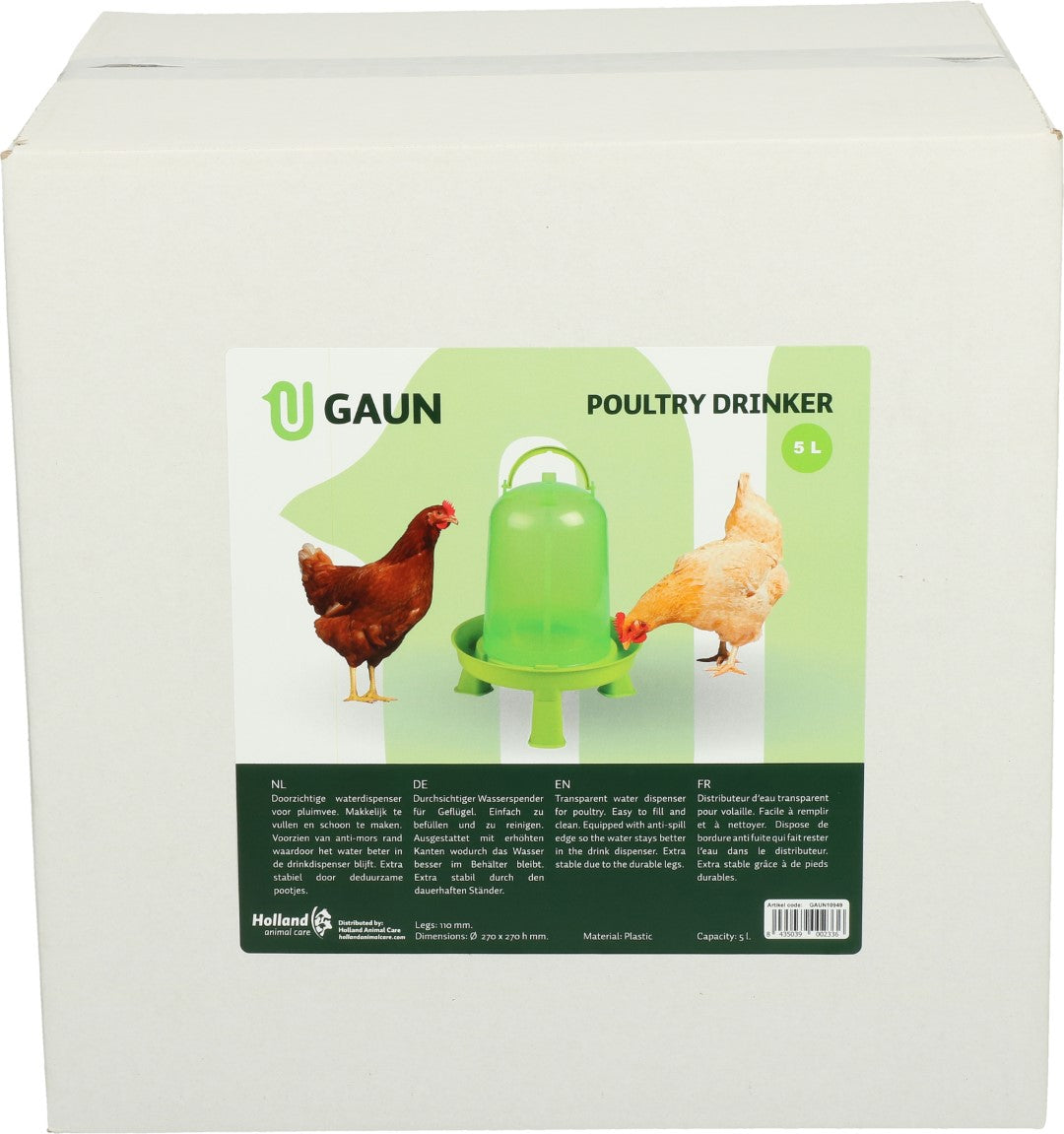 Gaun Geflügeltränke mit Ständer, limonengrün, 5 l