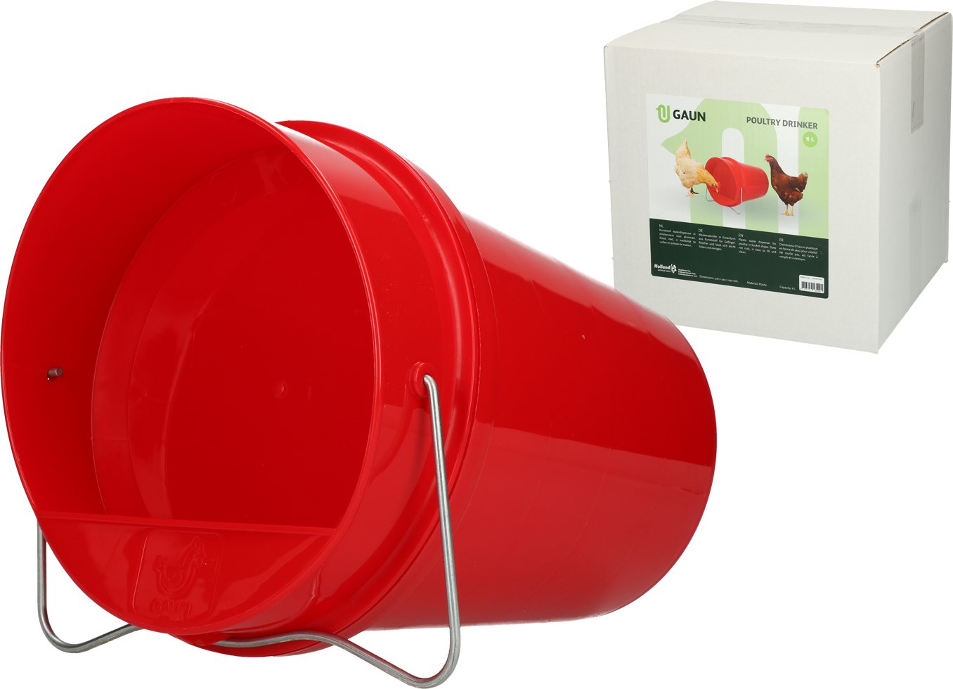 Gaun Geflügel Trinkeimer, Kunststoff, rot, 6 l