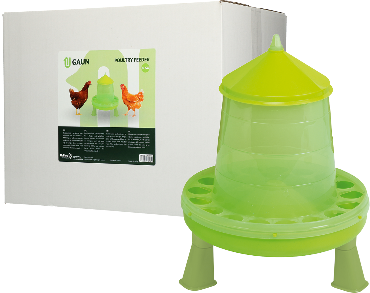Gaun Geflügel-Futterautomat, mit Ständer, limonengrün, 4 kg