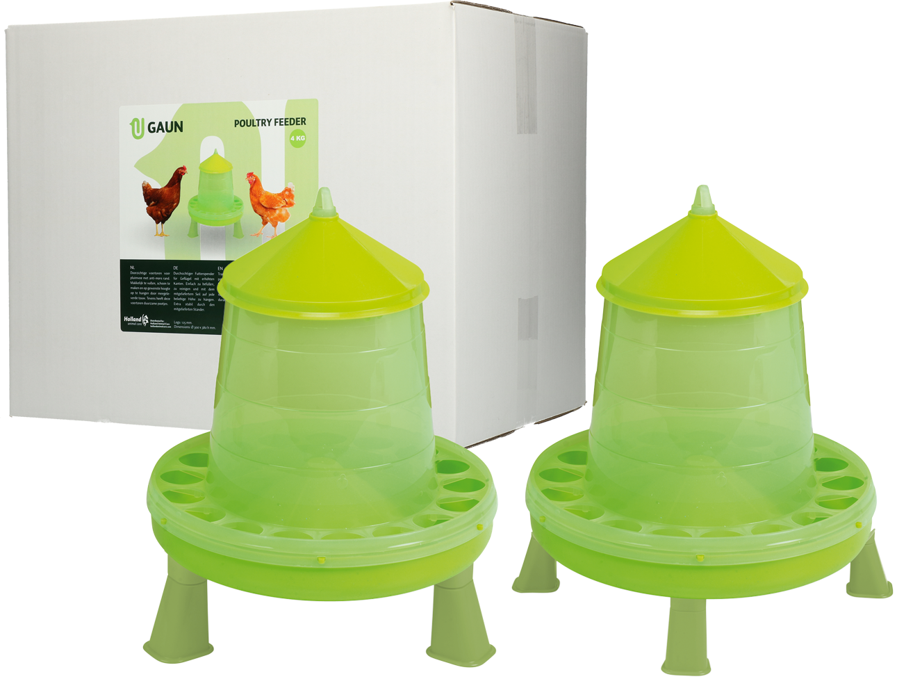 Gaun Geflügel-Futterautomat, mit Ständer, limonengrün, 4 kg