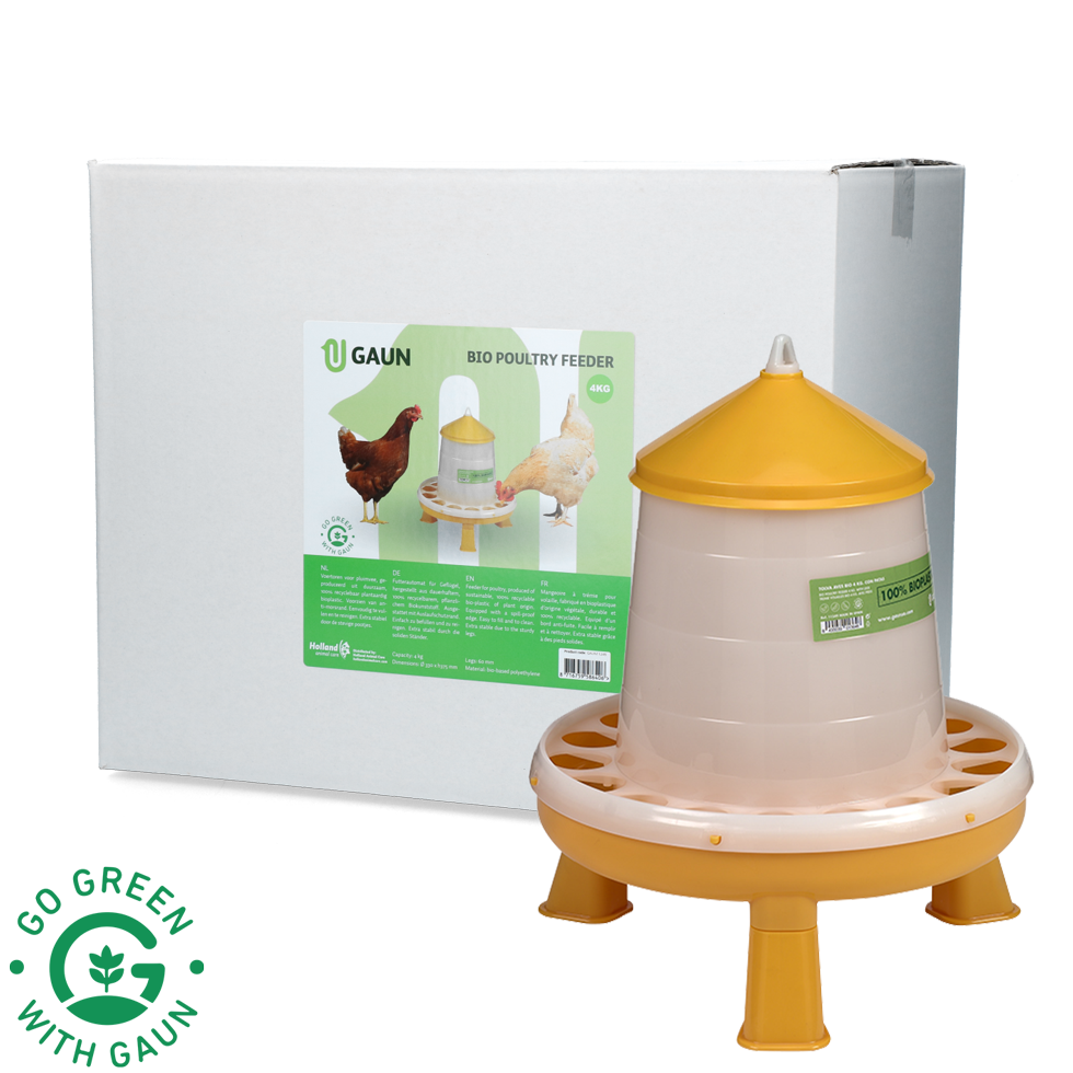 Gaun Geflügel Futterautomat, mit Ständer, Bio-Kunststoff, limonengrün, 4 kg